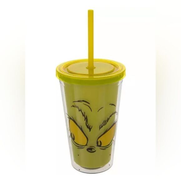 New Dr. SEUSS Grinch Christmas Face Tumbler - Picture 1 of 2